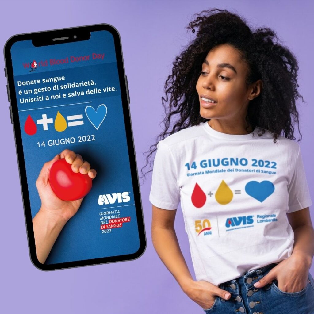 Donare sangue è un gesto di solidarietà. Unisciti a noi e salva delle vite. Campagna AVIS Nazionale 14 giugno 2022